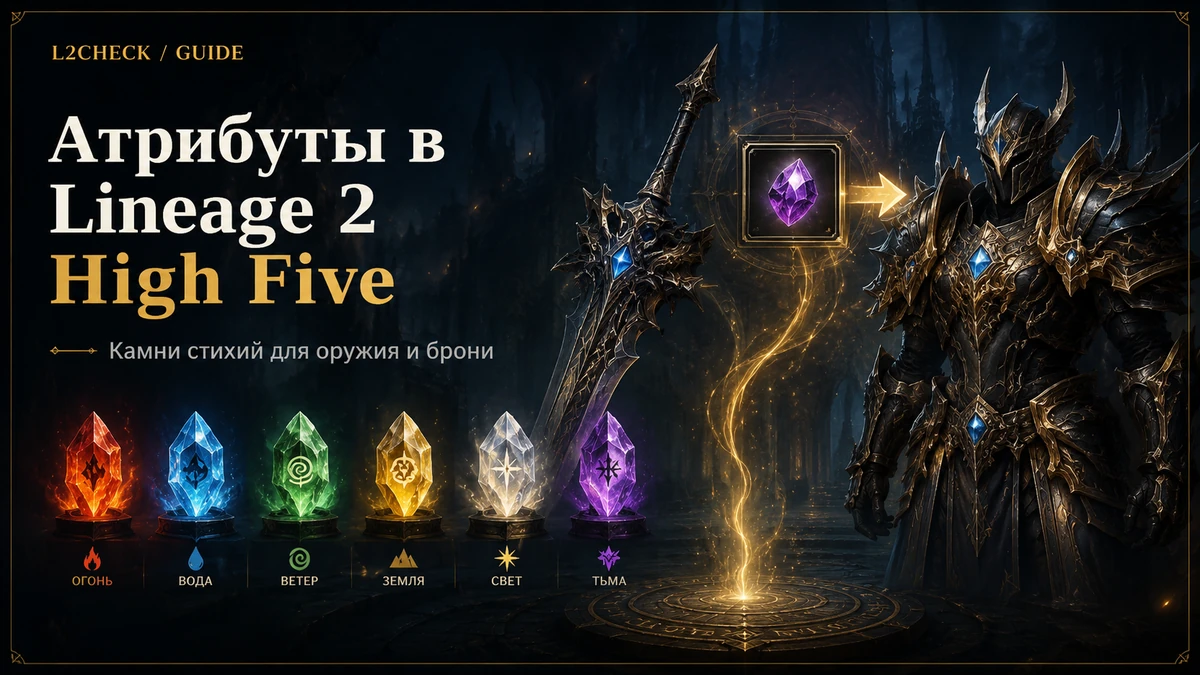 Атрибуты в Lineage 2 High Five: камни стихий для оружия и брони