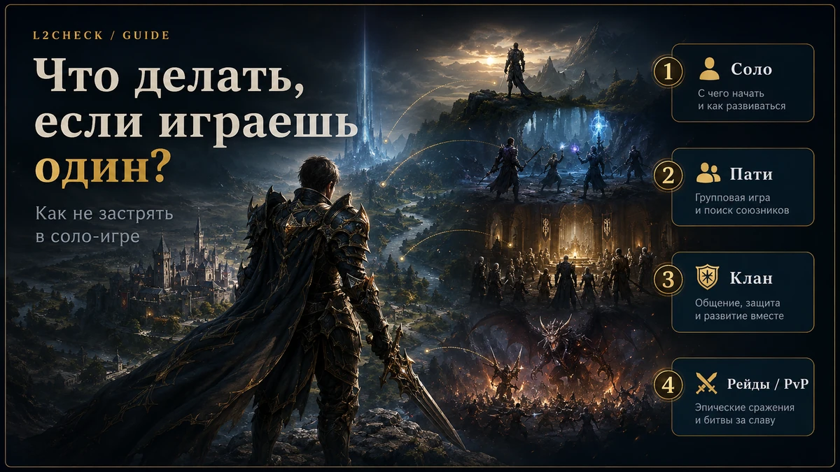 Что делать в Lineage 2, если играешь один: пати, клан, боссы и PvP